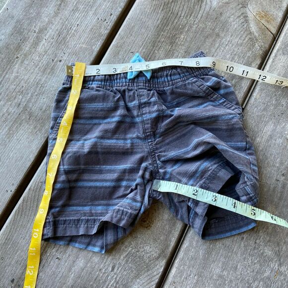 Circo Boys Shorts Size 2T Gray Blue Striped Elastic Waist Woven Stripe - Picture 7 of 7